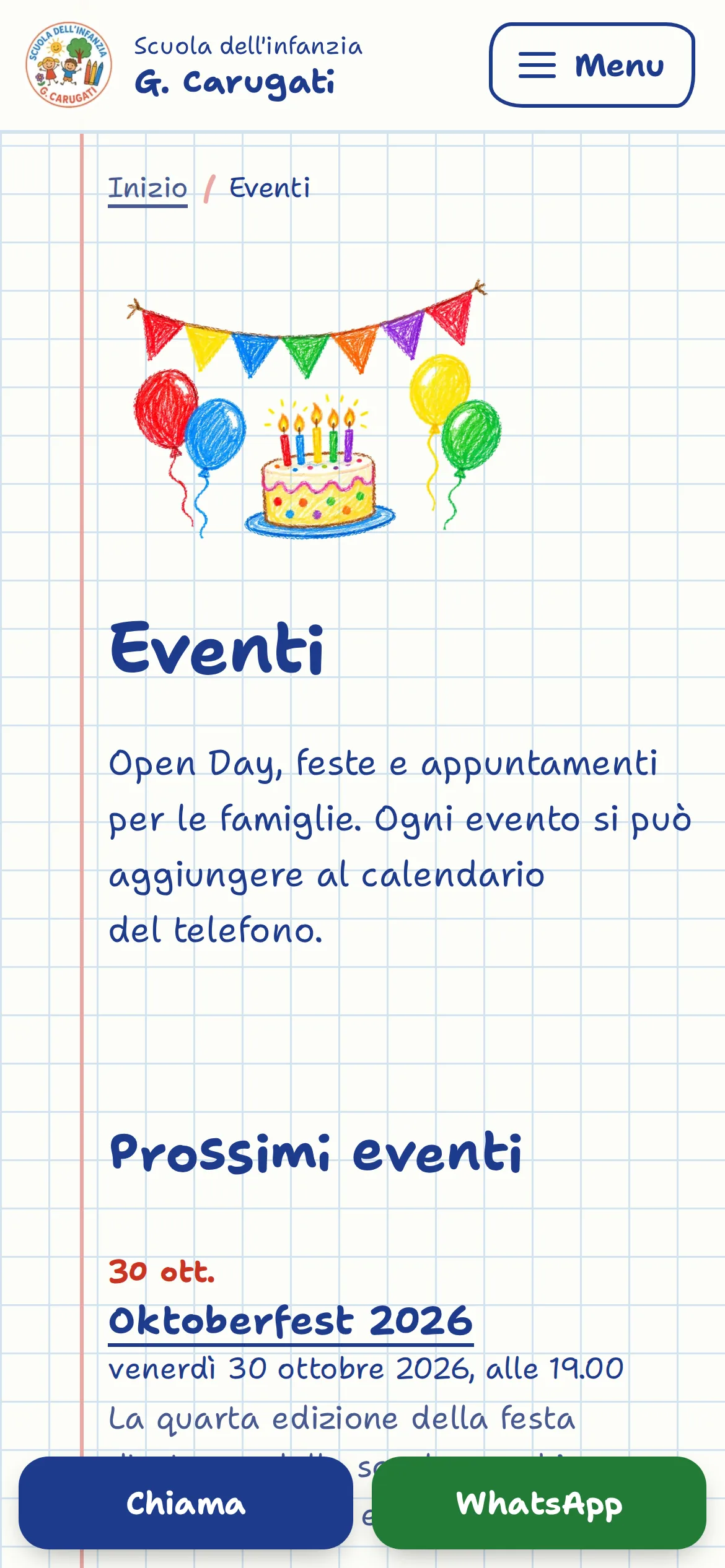 The events on a phone